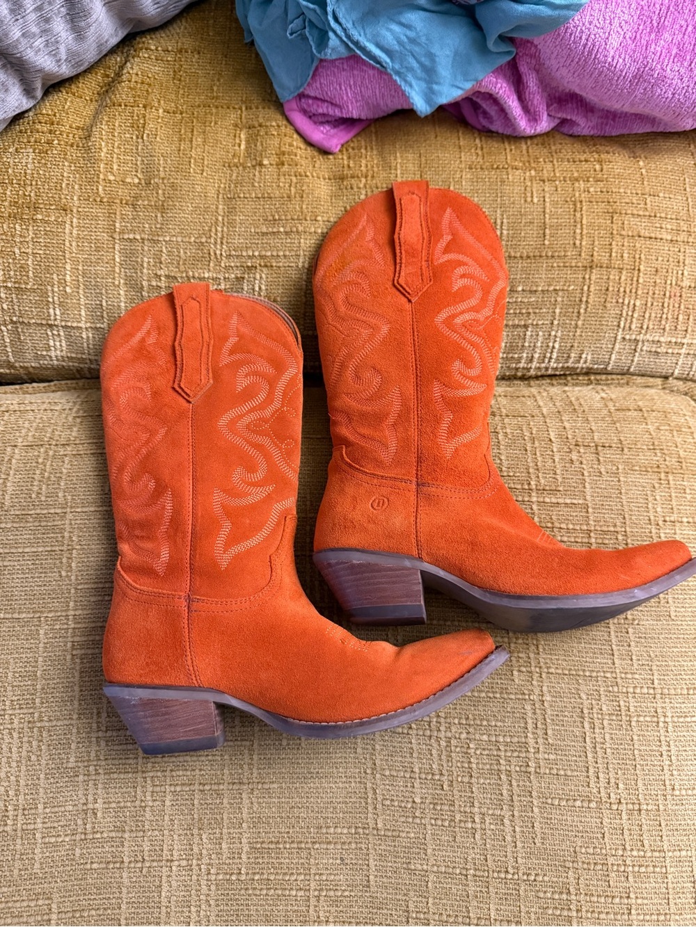 Orange Suede DingoWomen's Cowboy Boots - Stylish Western Heels